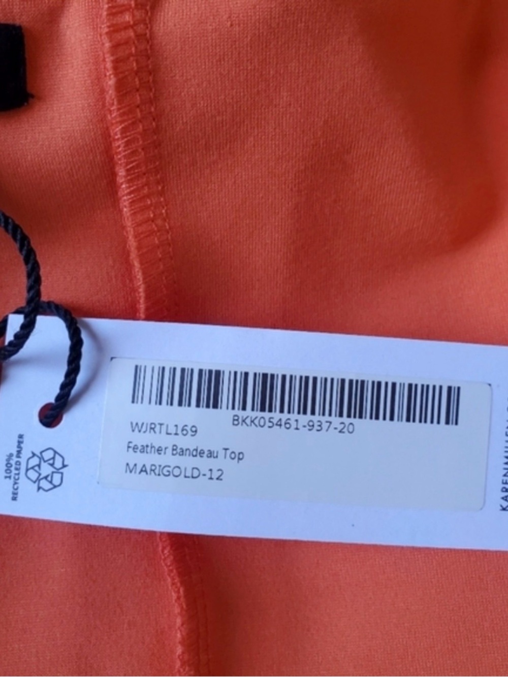 Karen Millen Orange Feather Bandeau Strapless Sleeveless Tube Top Size 8 - Picture 5 of 6